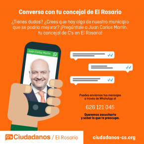C´s en El Rosario habilita un número telefónico para que los vecinos puedan hablar por Whatsapp con su concejal 