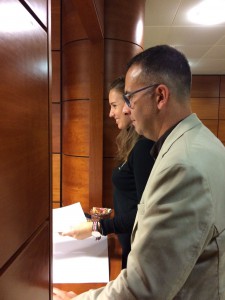 Melisa Rodríguez y Mariano Cejas durante el registro de la iniciativa